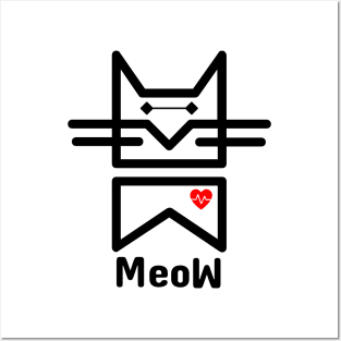 Meow Kitten cat Cute cats lover Posters and Art